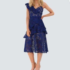 NWT Alice + Olivia Sz 6 Tiered Lace Dress